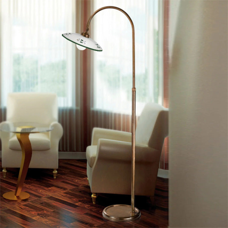 Cremasco Stehleuchte Lampe Bassano grün Messing Keramik Stehlampe Leuchte LED - 2008037