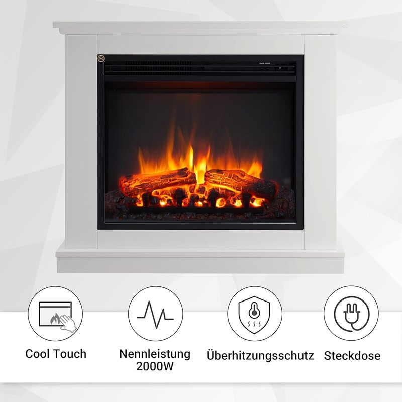 BALDERIA Phanos Elektrokamin Kaminofen Fernbedienung Weiß SIEHE TEXT/FOTO - 4260672445158