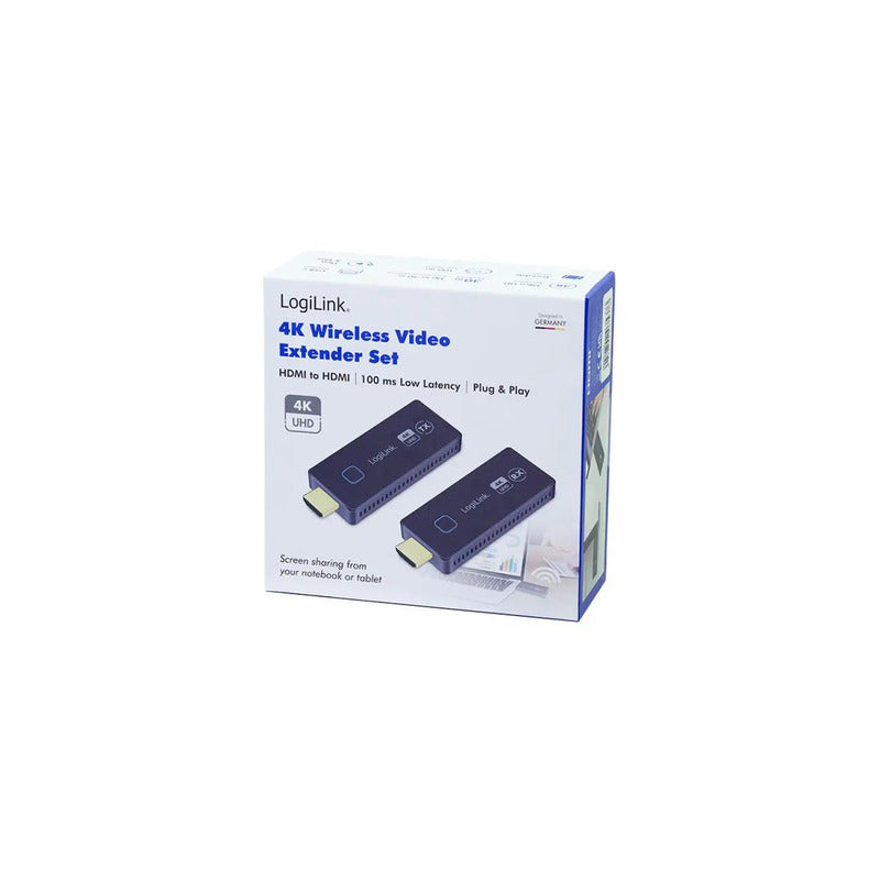 LogiLink HDMI Übertragungs-Set drahtlos Adapter HDMI 3840x2160 30m USB schwarz - 4052792075373