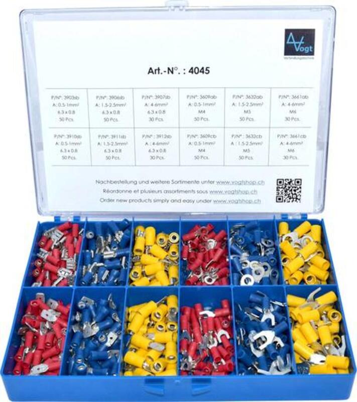 Vogt Quetschverbinder-Sortiment 4045 520St. 0.5-6mm² Rot Blau Gelb teilisoliert - 4053199519248