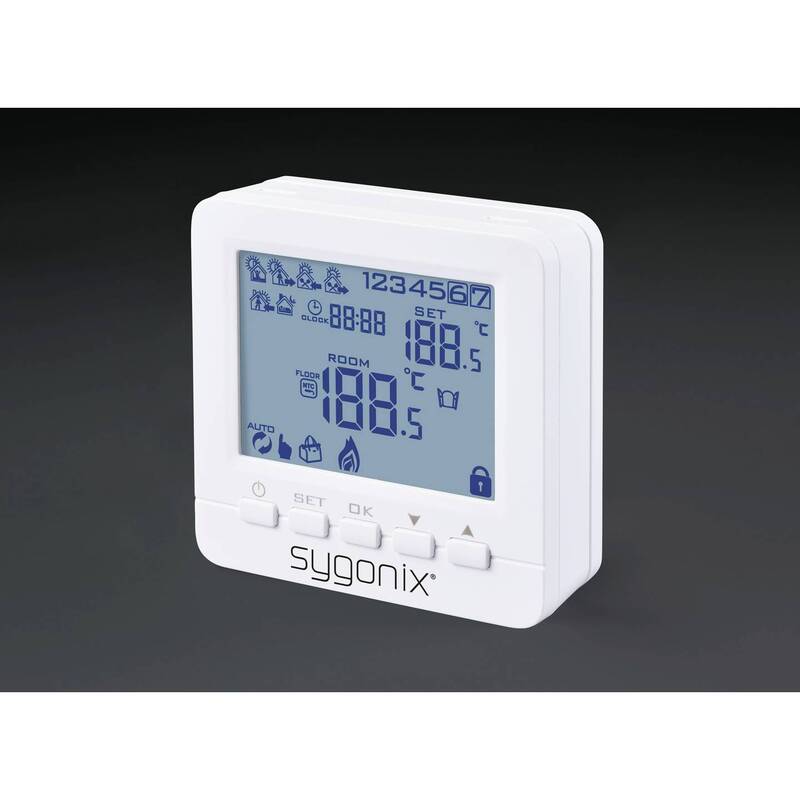 Sygonix Funk-Raumthermostat SY-5470190 Aufputz Wochenprogramm 1 St. Weiß - 4064161241609