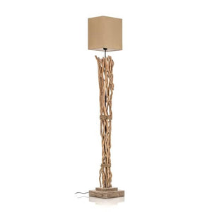 B-Ware Euluna Stehleuchte Stehlampe Lampe Leuchte Marica Stoffschirm und Holzelement