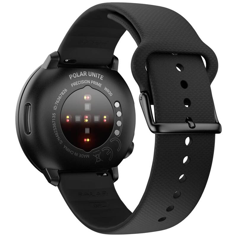 Polar Pulsuhr Fitnessuhr Unite Schwarz Silikon Sportuhr mit Sensor wasserdicht - 0725882064260