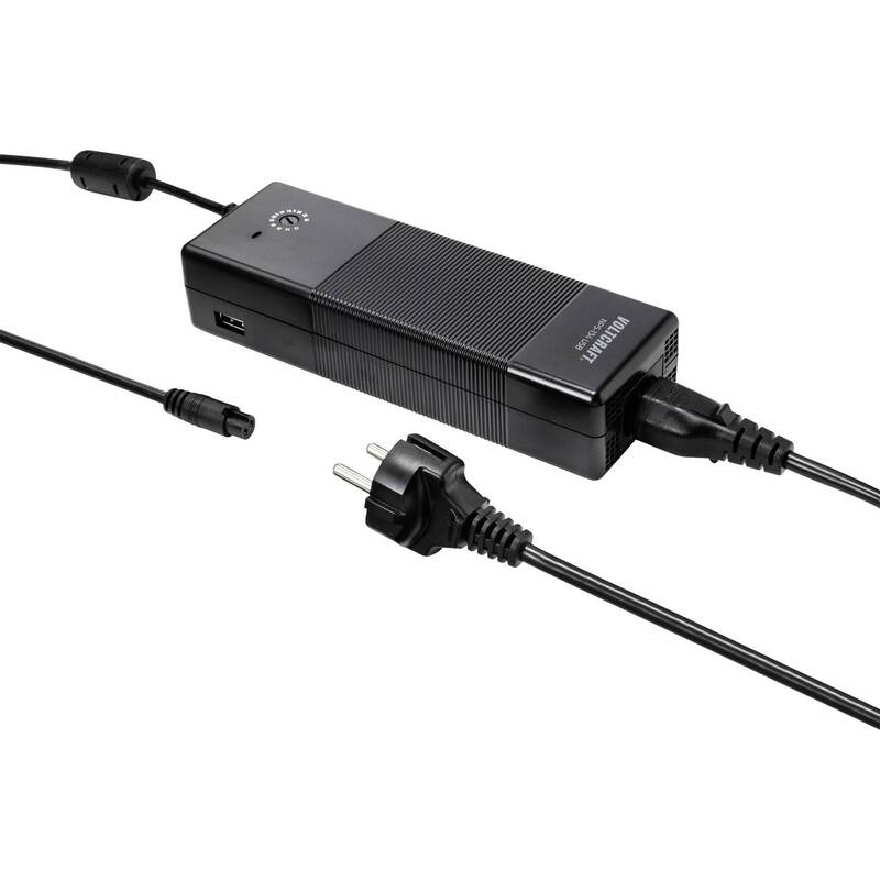 Voltcraft Notebook-Netzteil NPS-134 USB 134.5W 12-24V regelbar schwarz 189x64mm - 4064161075327