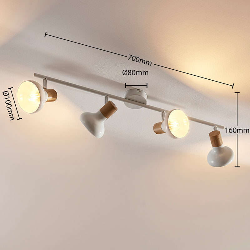 Lindby Deckenleuchte Fridolin LED Lampe dimmbar 4-flg weiß Metall 70,5cm - 4251096546705