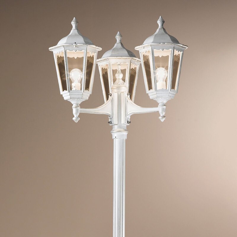 ORION Puchberg Mastleuchte Außenlampe Gartenbeleuchtung 3-flg 255 cm weiß-gold - 9003090174263