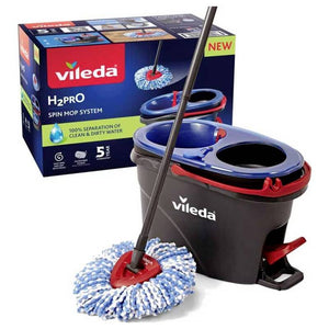 B-Ware Vileda Bodenwischer H2PRO Wischmopp mit Teleskopstiel und Powerschleuder 360°