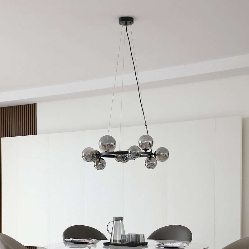 Lucande Hängeleuchte Naelen schwarz/grau 64,3 cm Glas Hängelampe Lampe Leuchte - 4251911778663