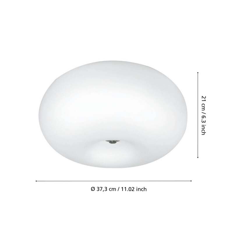 EGLO Deckenleuchte Lampe Optica LED dimmbar weiß nickel matt Ø35cm 21cm hoch - 9002759868123