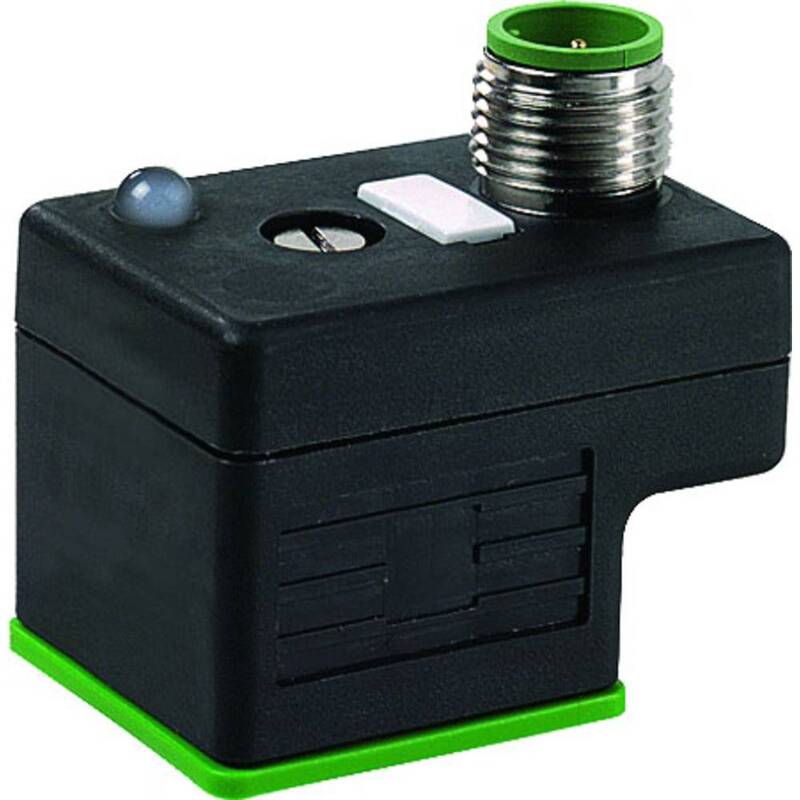 Murr Elektronik Adapter Stecker Verbinder Schwarz M12 Ventilstecker LED 2 Pole - 4048879144704