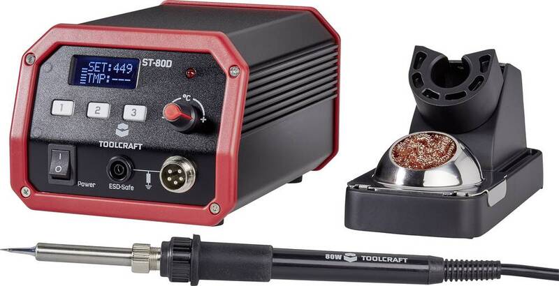 Toolcraft ST-80D Lötstation digital 8 W 150 bis 450°C inkl Lötspitze Netzbetr602 - 4016139199085