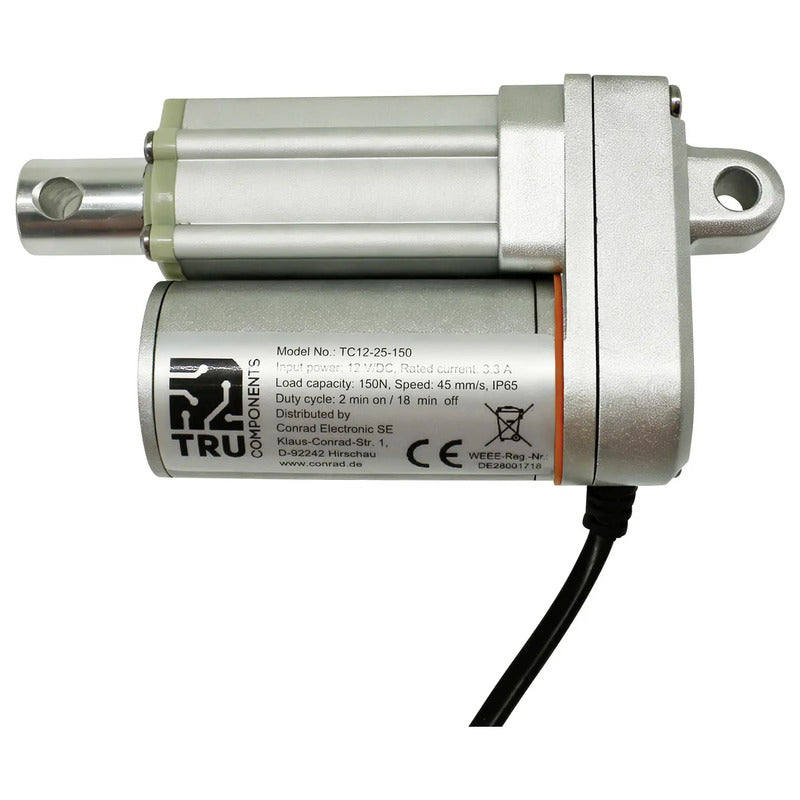 TRU COMPONENTS Elektrozylinder TC12-25-150 12V DC 150N Hublänge 25mm Schubkraft - 4064161408798