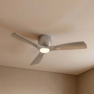 B-Ware Lucande Deckenventilator Moneno Smart Ventilator LED dimmbar silber 131cm IP20