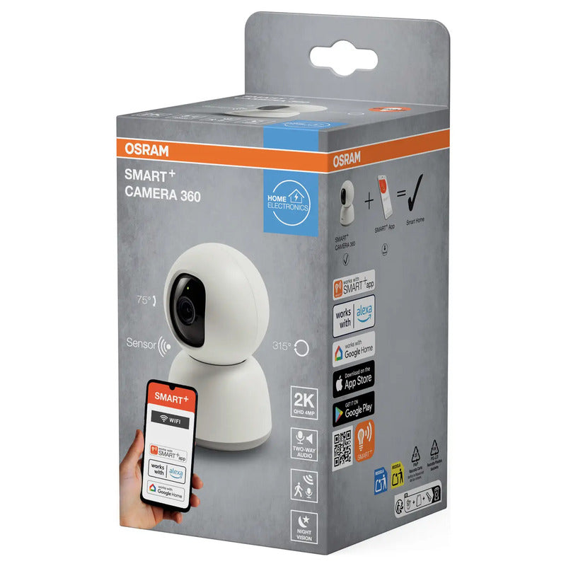 OSRAM Überwachungskamera Smart+ IP20 4MP CMOS bidirektional Alexa Google Home - 4058075850514