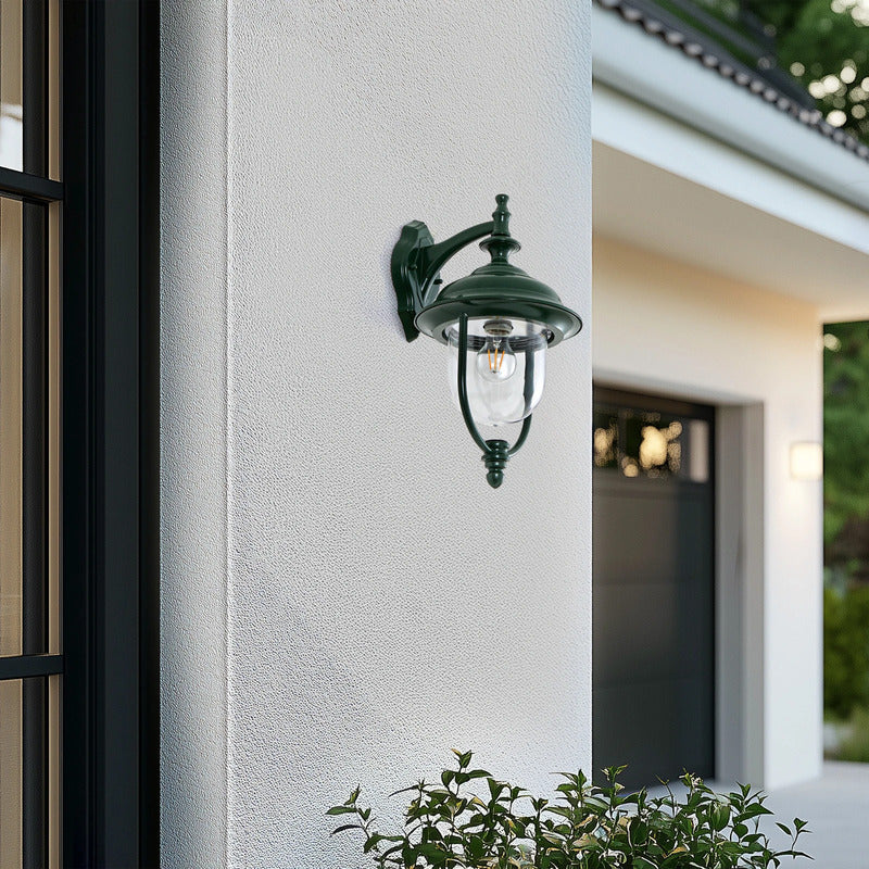 Lindby Außenwandleuchte Clint IP44 dimmbar grün Aluminium 42cm für Balkon - 4255830907197