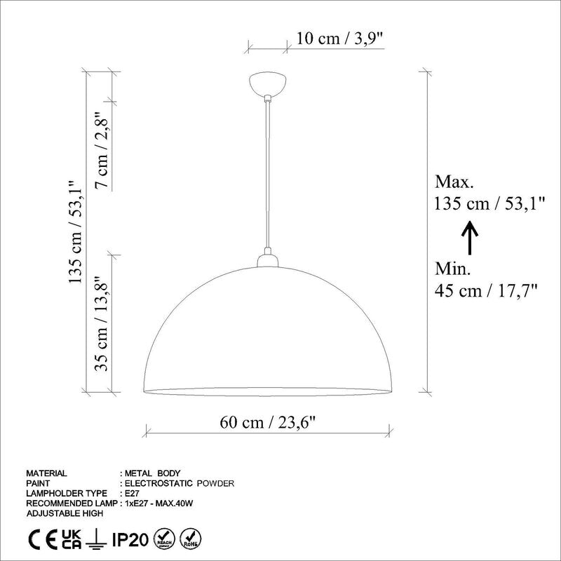 Opviq Hängeleuchte Berceste altmessing Metall Ø 60 cm dimmbar 15 W E27 - 8684283480395