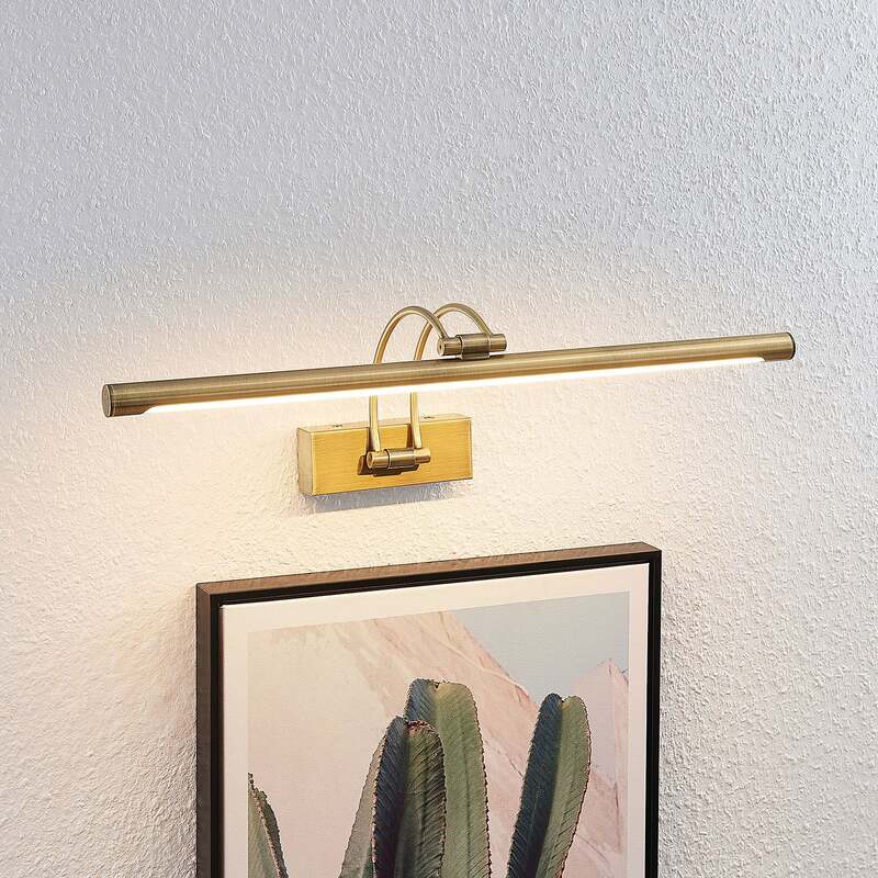 Lucande LED Wandleuchte Bilderleuchte Dimitrij gebogen altmessing 54,1 cm Lampe - 4251096574388