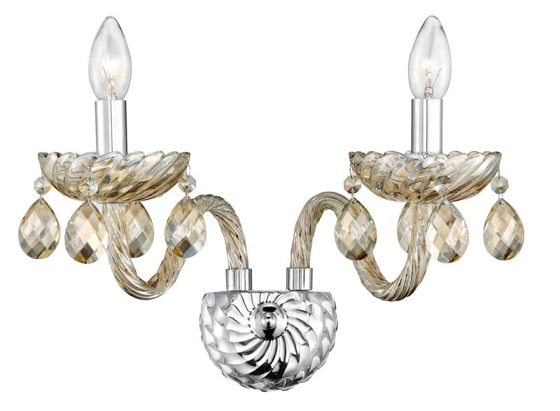 Nova Luce Wandleuchte Wandlampe Kristallglas Silber Design Carreno E14 LED Lampe - 5212017408631