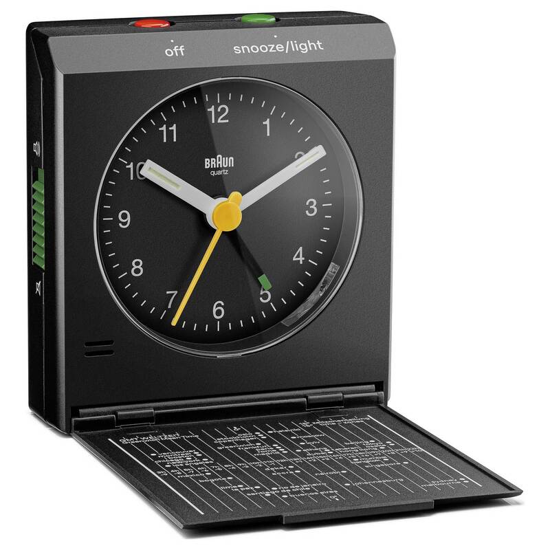 Braun Quarz-Klappwecker analog mit Crescendo-Alarm schwarz 7.2x7.8x4.1 cm - 4007218677044