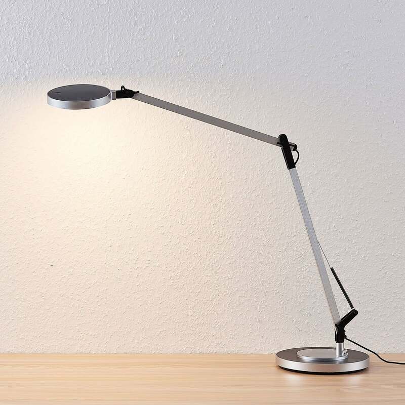 Lindby Tischlampe LED dimmbar Rilana verstellbar silber 12x46,5cm Leuchte Licht - 4251096559484