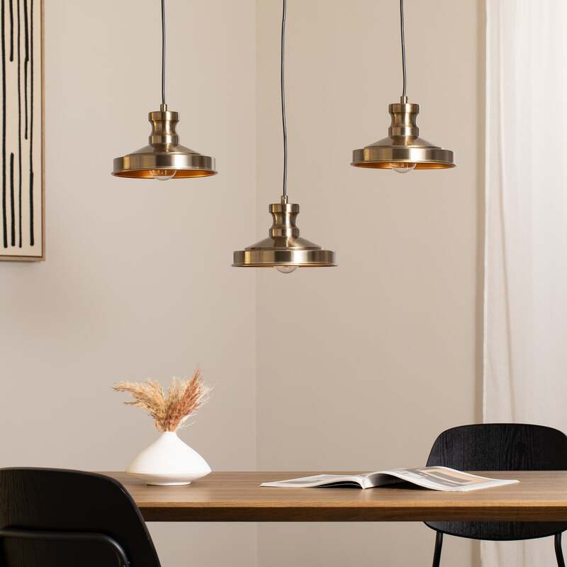 Hängelampe Berceste 9263 3-flammig altmessingfarben E27 dimmbar 72 cm Opviq - 8684283470518