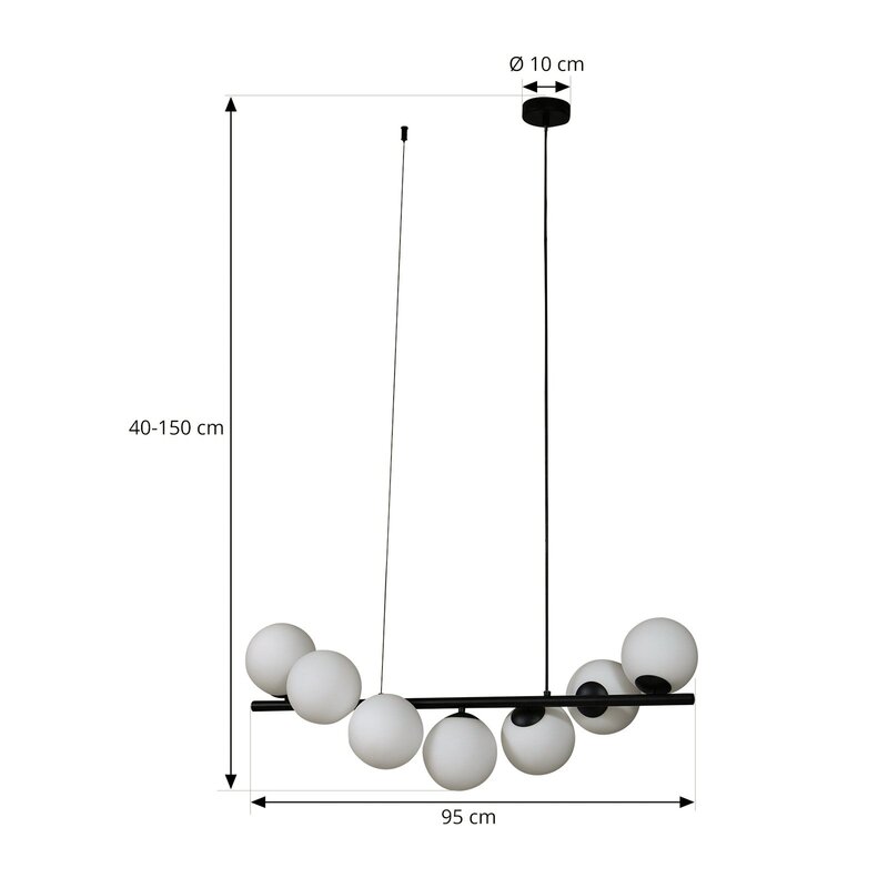 Lucande Hängeleuchte Isandro 7-flammig LED Pendelleuchte dimmbar schwarz matt - 4251911786422