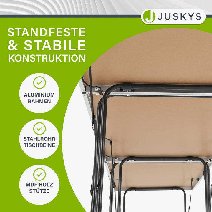 Alu Klapptisch 3er Set Camping Tisch höhenverstellbar klappbar 100x60cm flexibel - 4260565527282
