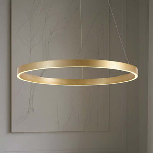 B-Ware Lucande Pendelleuchte Hängeleuchte LED Lampe gold Metall Beleuchtung 80 cm