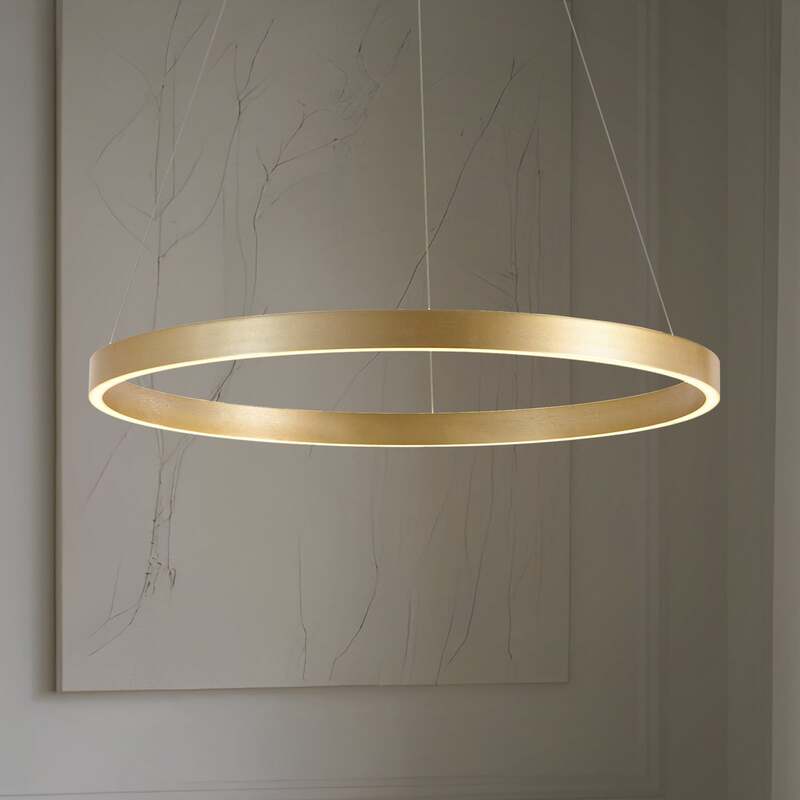 Lucande Pendelleuchte Hängeleuchte LED Lampe gold Metall Beleuchtung 80 cm - 4255830904097