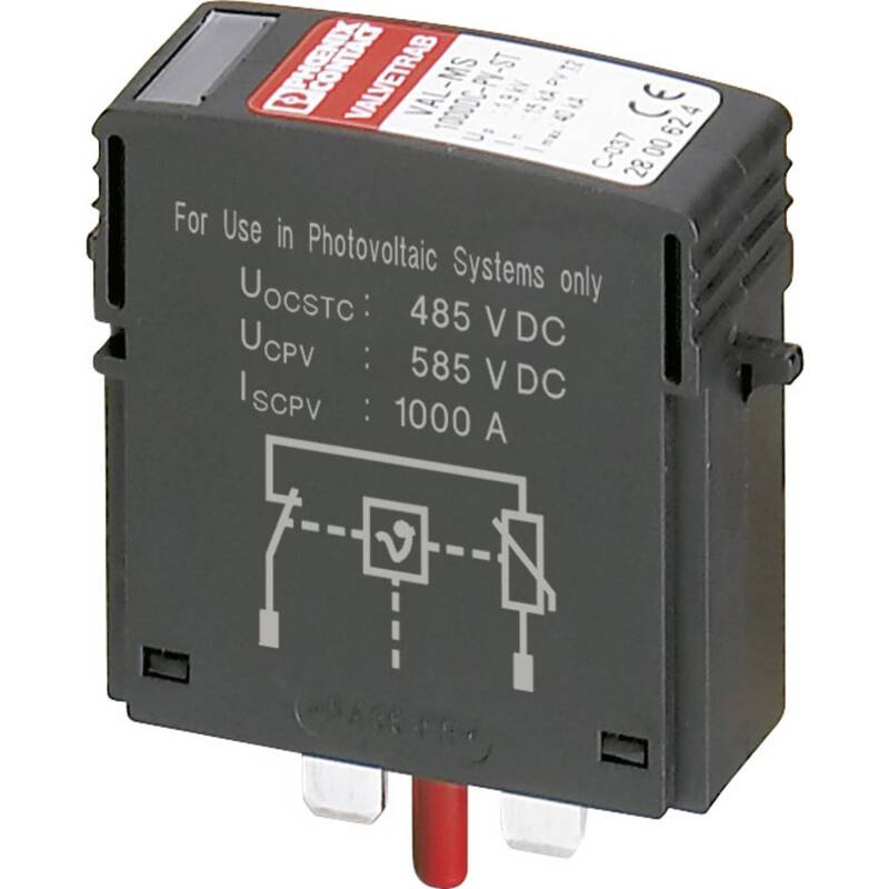 Überspannungsschutz-Stecker Typ 2 VAL-MS 1000DC-PV-ST 10 kA 970 V IP20 - 4046356615099