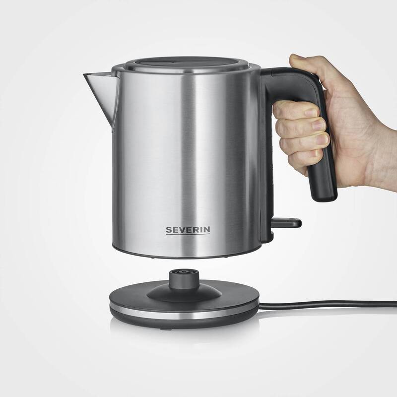Severin Wasserkocher WK3489 Edelstahl 1L 2400W mit Kontrollleuchte silber/sch... - 4008146044991