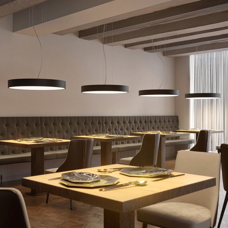 Arcchio Pendelleuchte Hängelampe Noabelle LED schwarz 80 cm Wohnbereich Esszimme - 4251096597394