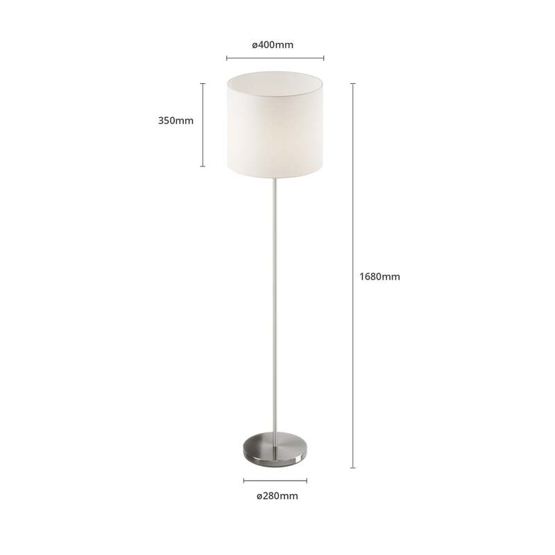 Lindby Stehlampe Everly LED Lampe Leuchte Stoffschirm weiß 166cm hoch E27 - 4251096545234