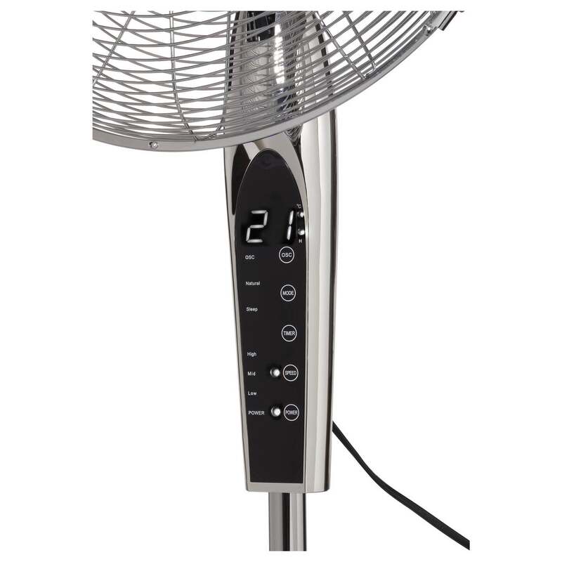 Sygonix Standventilator Ventilator höhenverstellbar Oszillierend 50W Chrom - 4064161489445