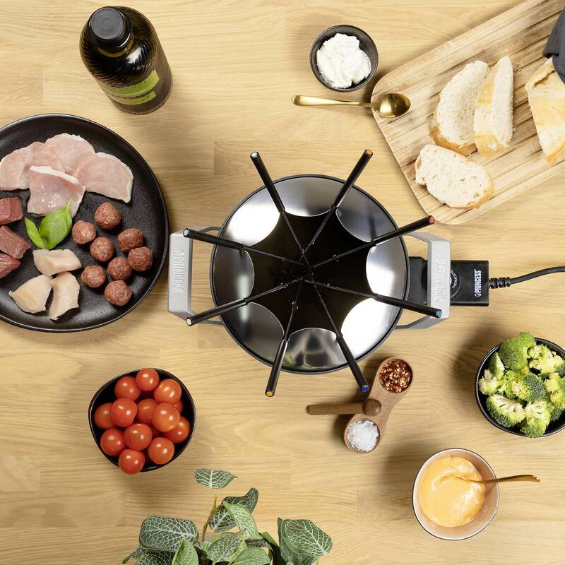 Princess Fonduegerät Fondue 800W Kontrollleuchte 1,5l Aluminium schwarz - 8713016100511