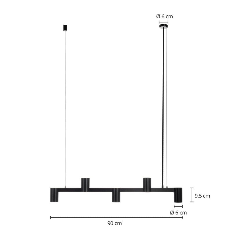 Arcchio Hängeleuchte Pendelleuchte Brinja schwarz 120 cm 5 flg GU10293 - 4251911759938