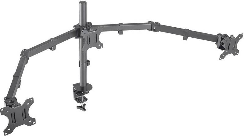 Manhattan 3fach Monitor-Tischhalterung 33,0 cm (13") - 68,6 cm (27") Neigbar - 0766623461658
