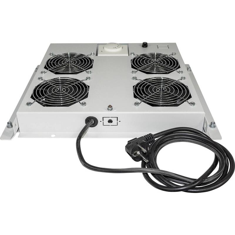 Intellinet Netzwerkschrank-Lüfter 19 Zoll 4 Lüfter 1 HE grau 240V 49dB Stahl - 0766623712798