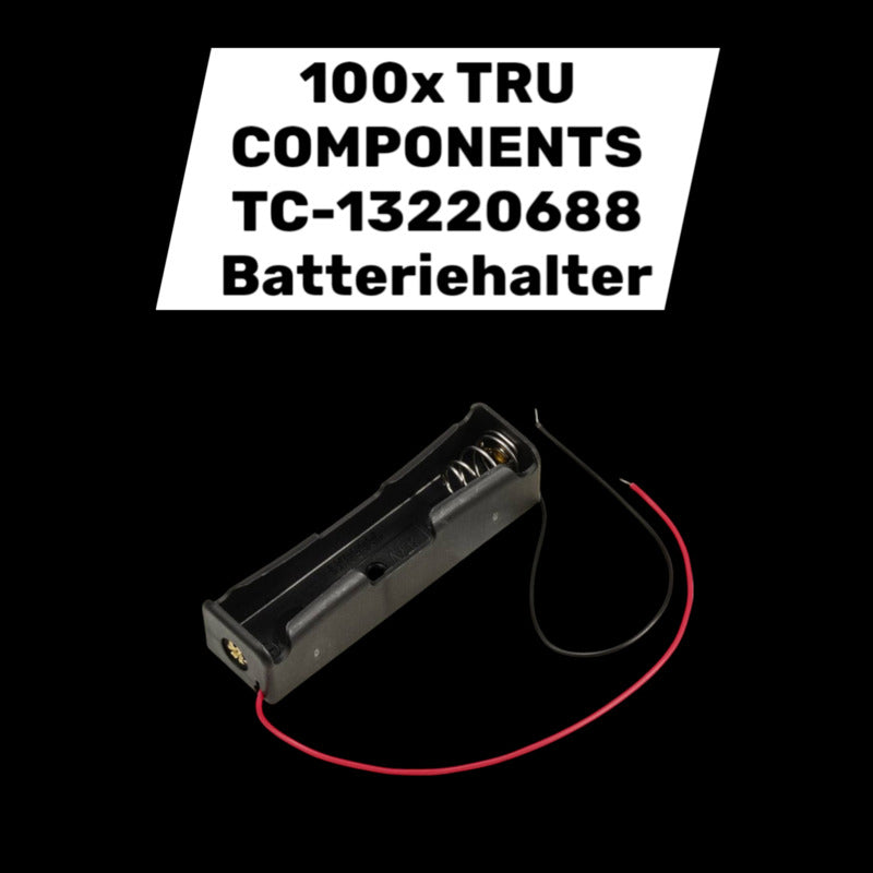 TRU COMPONENTS TC-13220688 Batteriehalter 1x 18650 Kabel 100 STÜCK - 4064161339511