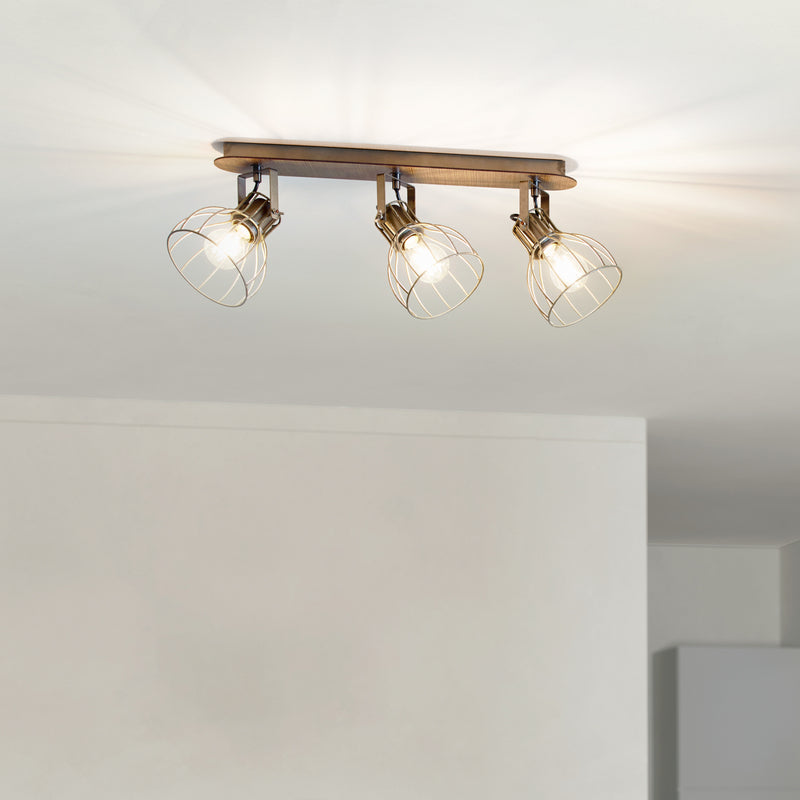 Eglo Deckenlampe Sambatello LED Lampe Leuchte dimmbar braun/silber 3-flammig - 9002759981365