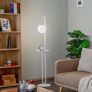 B-Ware Stehleuchte Bari weiß Metall Glas 150 cm E14 EMIBIG LIGHTING