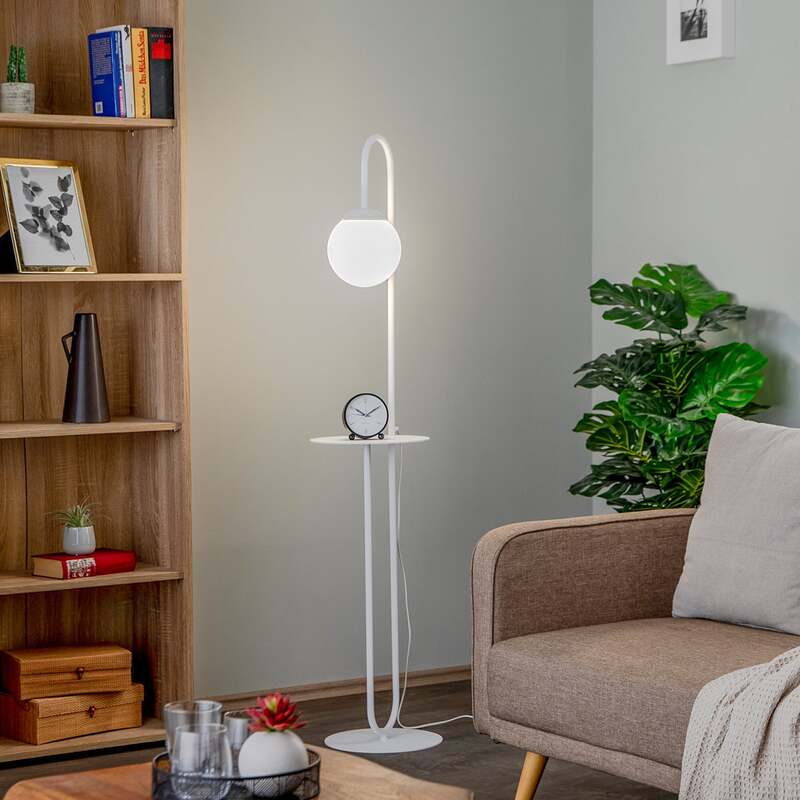 Stehleuchte Bari weiß Metall Glas 150 cm E14 EMIBIG LIGHTING - 5901738925878