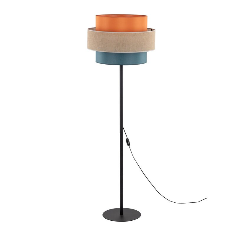Stehleuchte Trio Juteschirm orange naturbraun petrol Stehlampe Lampe Leuchte266 - 5901780564520