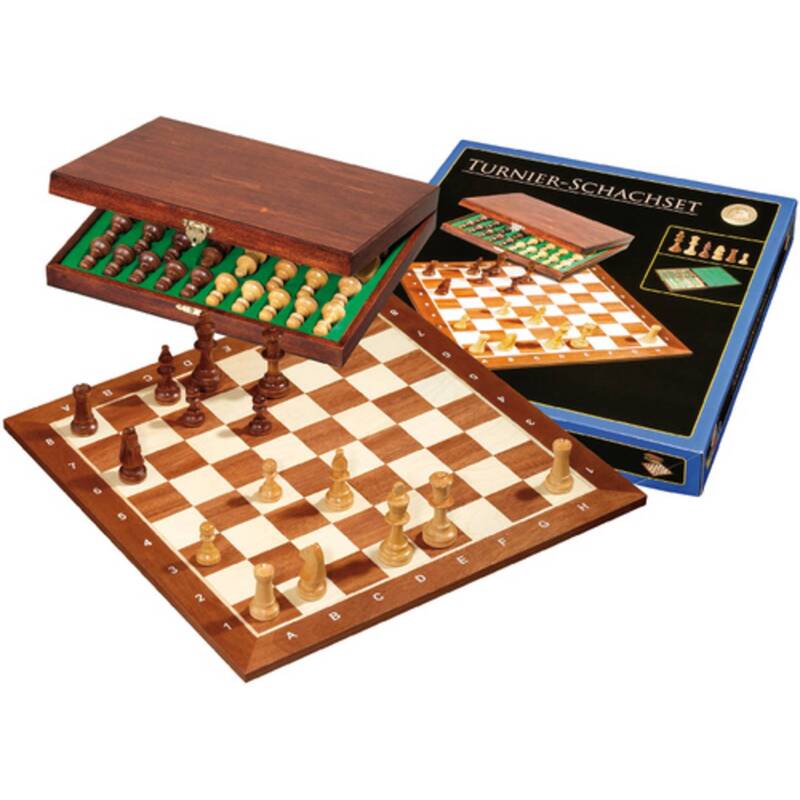 Philos 2503 Profi Turnier Schachset 500 mm x 500 mm inkl. Figuren Ahorn Mahagoni - 4014156025035