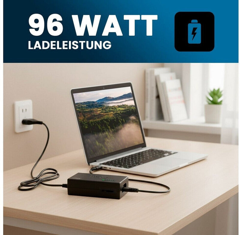 Eaxus Notebook-Netzteil 96W Adapter 12-24V 4500mA 8 Steckeraufsätze rot LED - 4260183015956