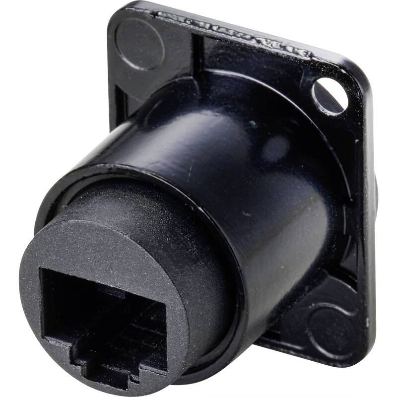 TRU COMPONENTS Einbaubuchse Buchse RJ45 CAT 6 Sensoren 8P8C Schwarz 1 St - 4064161187556