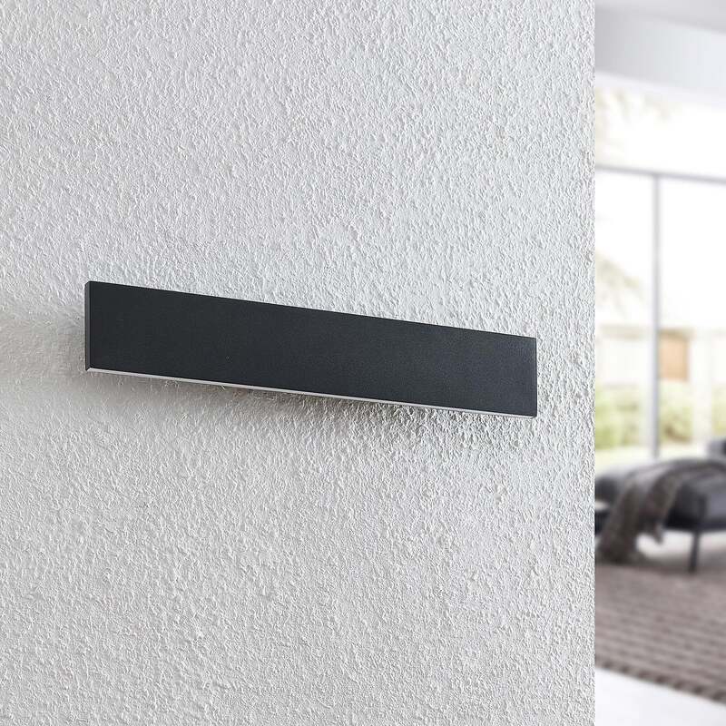 Lindby Wandlampe Wandleuchte LED Leuchte schwarz Stahl warmweiß dimmbar 47 cm - 4251096596762