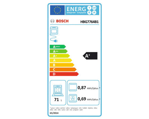 Bosch Backofen HBG7764B1 Elektrobackofen 71l 14 Funktionen schwarz 59,4x59,5cm - 4242005326679
