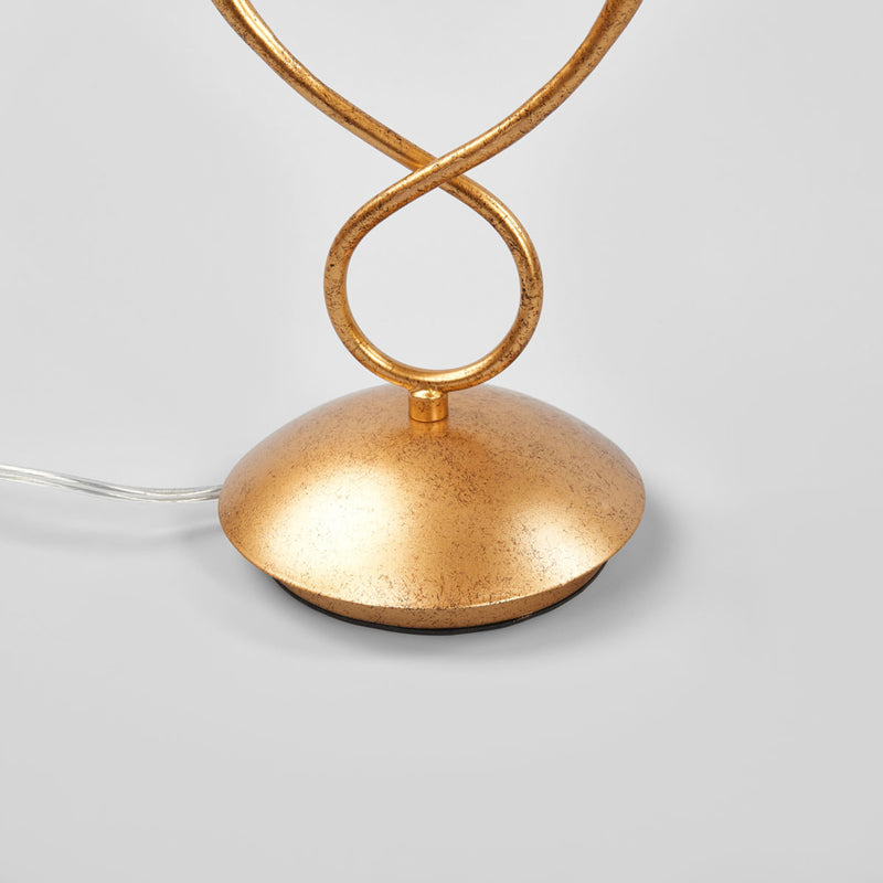 Mantra Iluminación Tischleuchte Paola Tischlampe E14 2fl gold mit Textilschirmen - 8435153235467