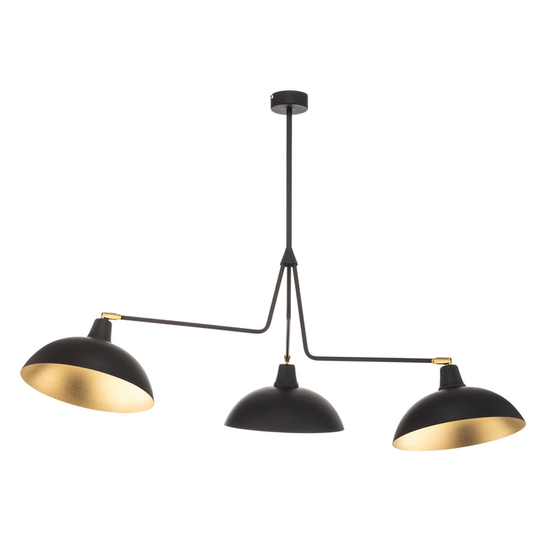Hängeleuchte 1036 dreiflammig schwarz-gold E27 Hängelampe Lampe Leuchte Spot - 5904798650711